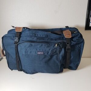 Vintage Kelty Soft Pack Duffle Bag Navy Blue Travel Pack Expandable Luggage